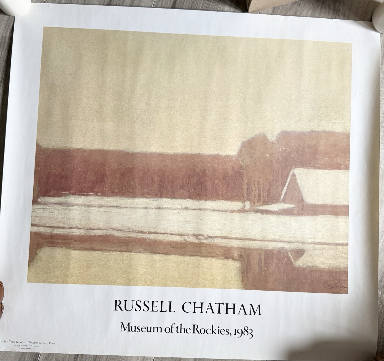 Russell Chatham Exhibition Poster 1983 Ranch At Three Forks