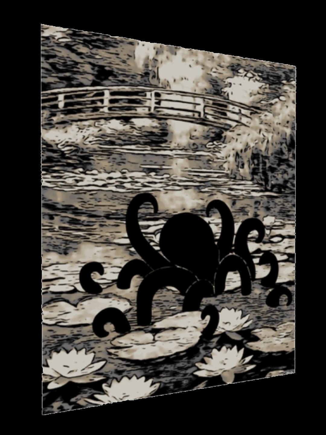 Claude Monet Water Lilies Canvas Print 24×18 w/ Octopus Wall Art Limited Edition
