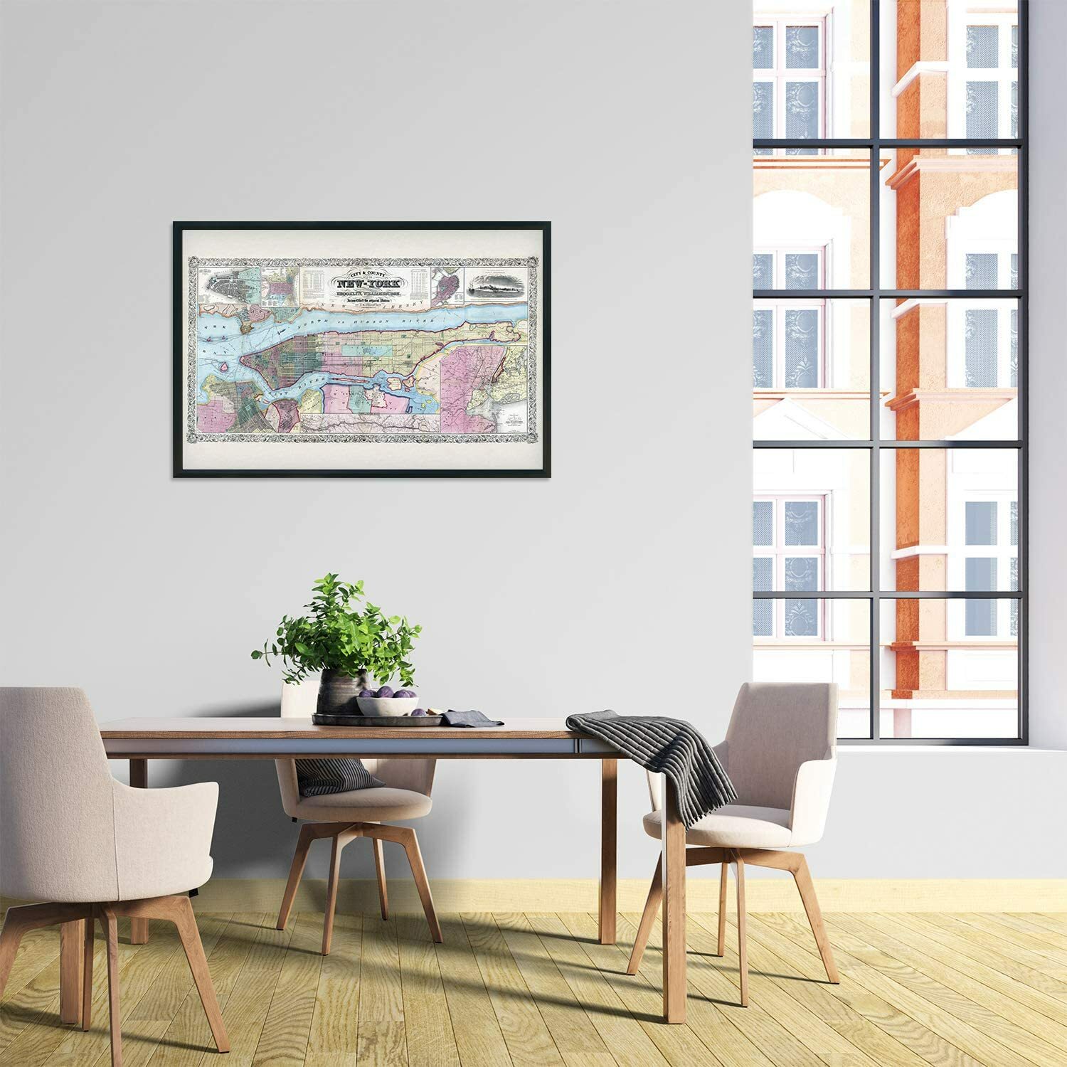 1857 New York City and Vicinity Map Art – Vintage New York USA Wall Art Poster