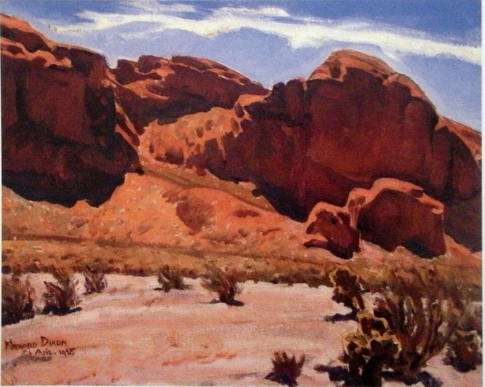 Camelback Mountain Maynard Dixon Arizona Desert Landscape (1925) vintage art