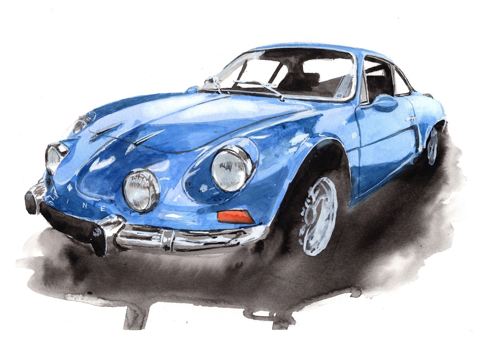 Classic Renault Alpine Mounted Studio Print