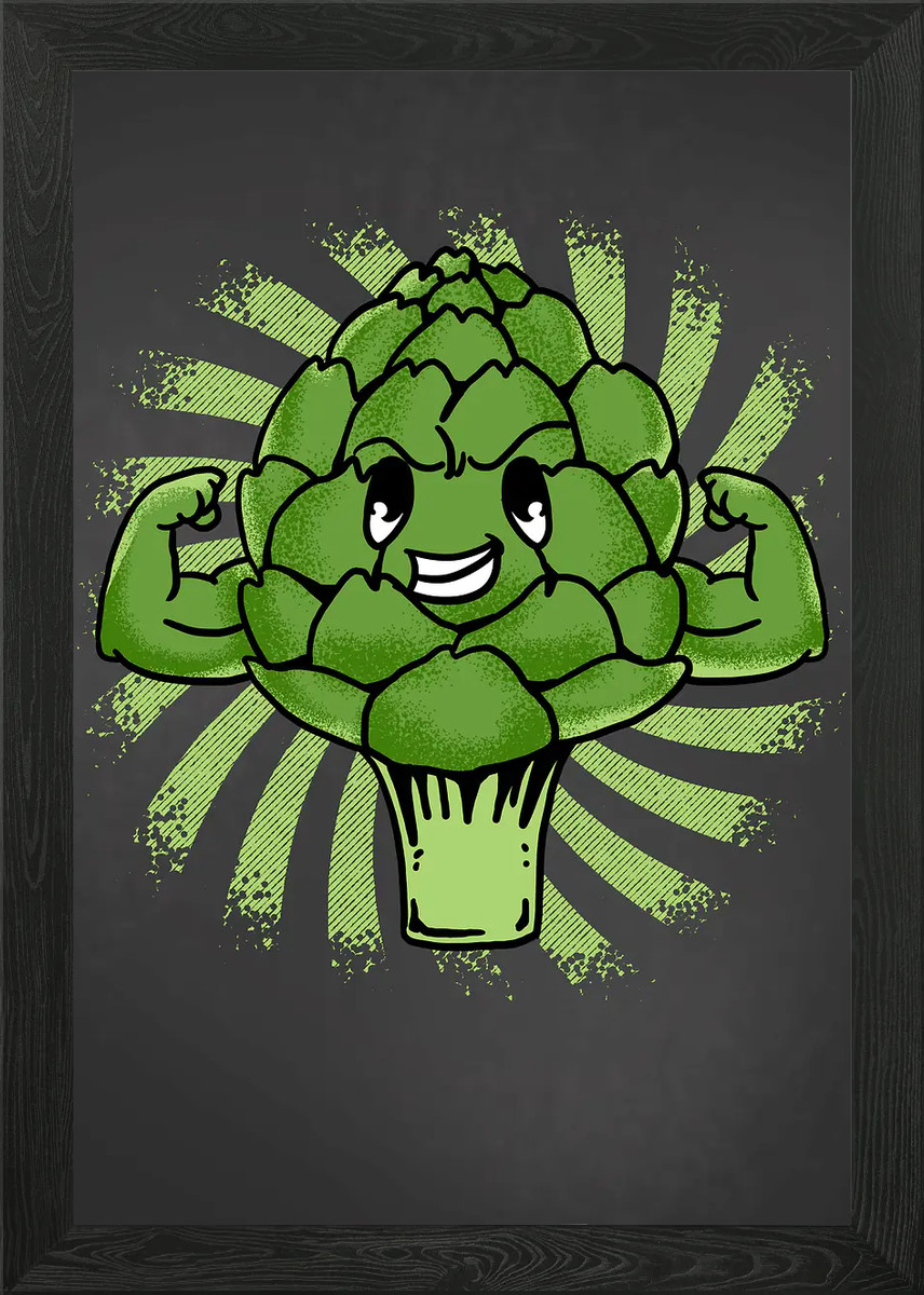 Strong Artichoke Framed Wall Art Poster Canvas Print Picture