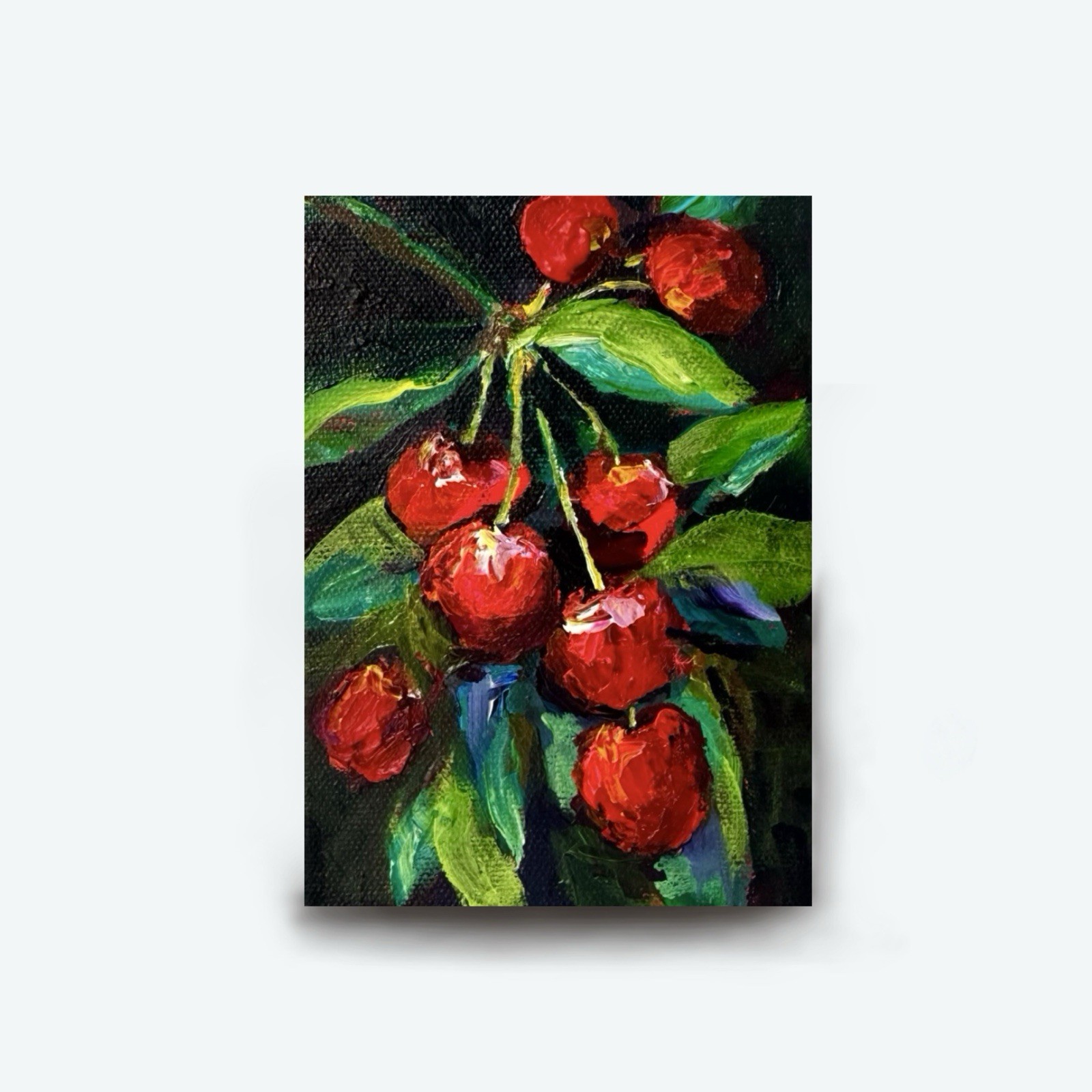 ACEO Ltd Edition Print /8 Cherries Fruit Cherry Miniature Collectible Art Card