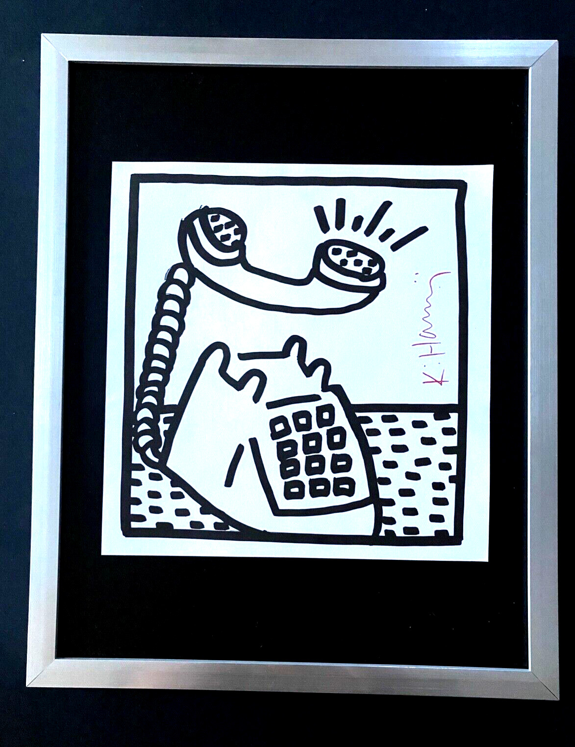 KEITH HARING + SIGNED PRINT FRAMED + BUY IT NOW!!