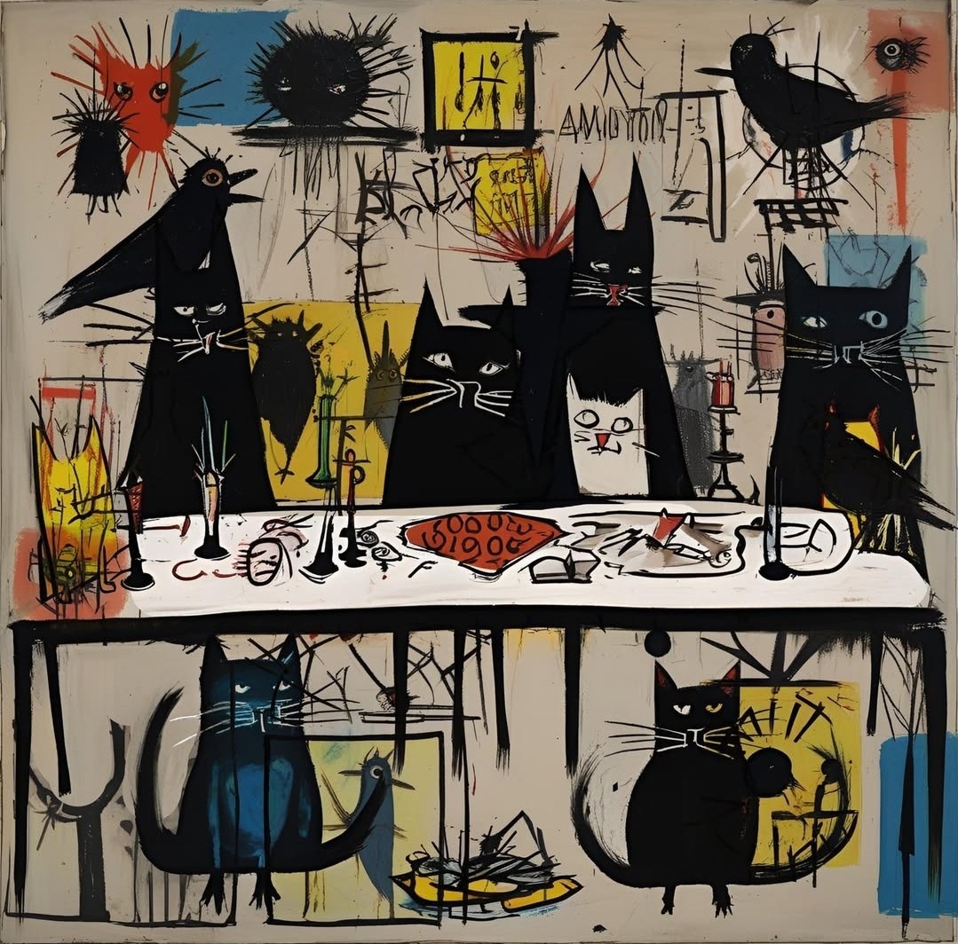 Cats Incarnations – #002, Limited edition by Marek Letkiewicz in Black frame