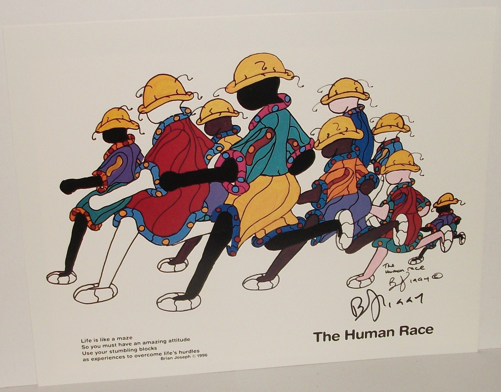 BRIAN JOSEPH “THE HUMAN RACE” HAND SIGNED COLOR LITHOGRAPH