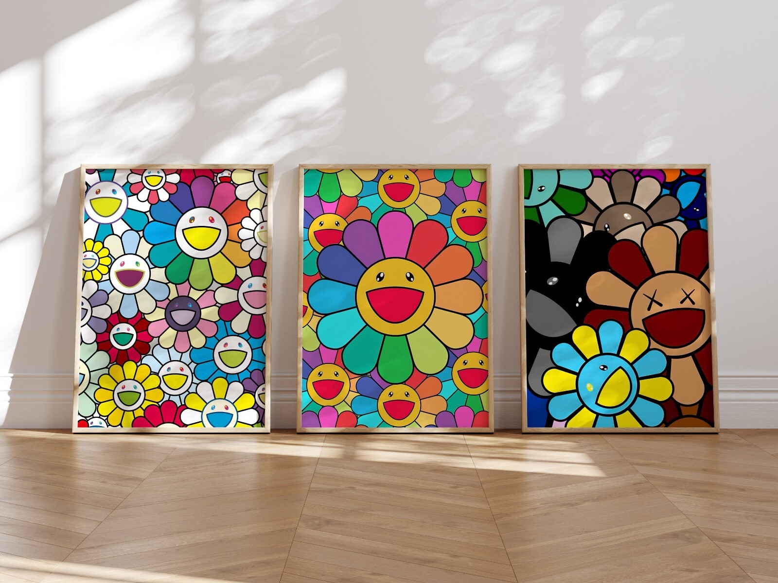 Set of 3 Takashi Murakami Exhibition Posters Multi Color Gallery Wall Art