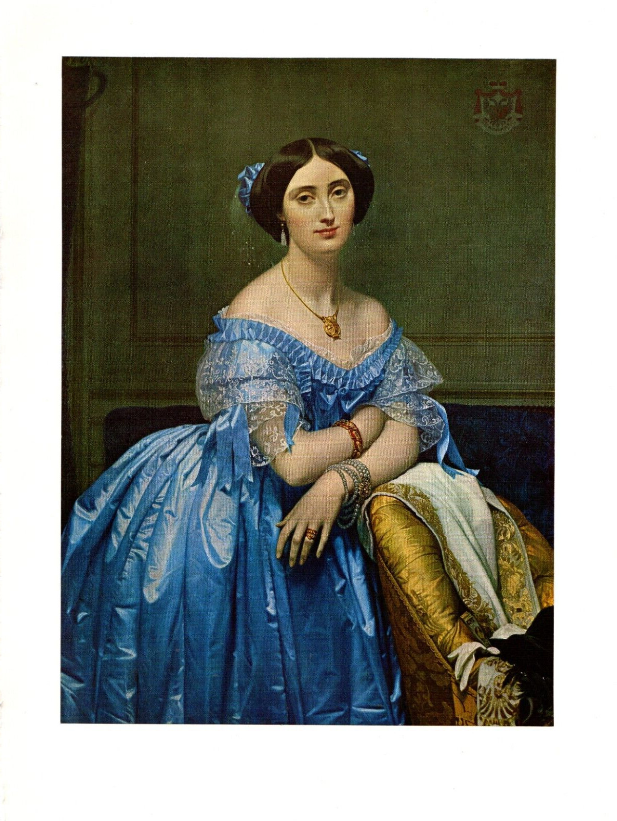 1967 Vintage INGRES “THE PRINCESSE DE BROGLIE” GORGEOUS COLOR offset Lithograph