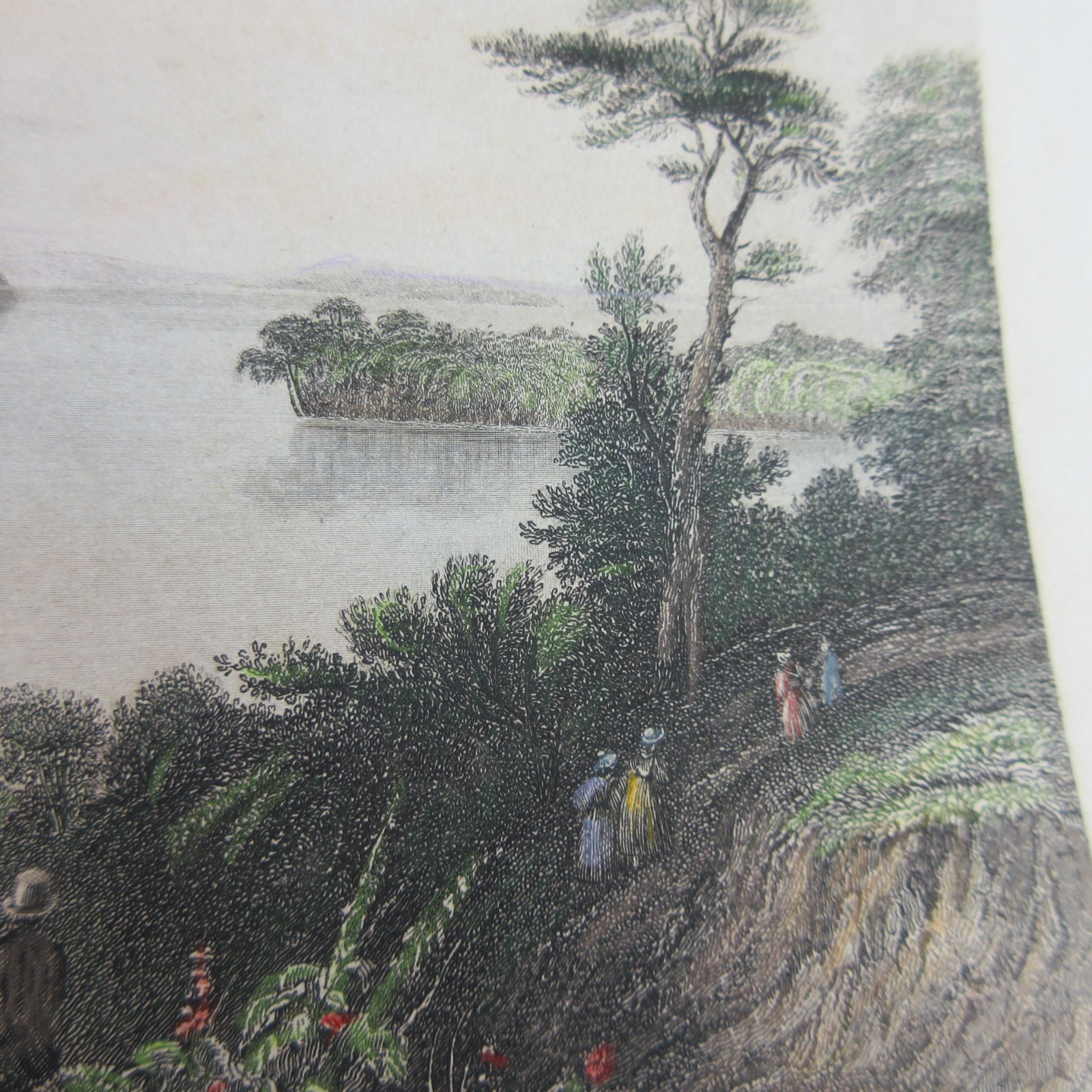 Saratoga Lake, New York, NY (1838) Antiquarian Hand Coloured Engraving, US/USA