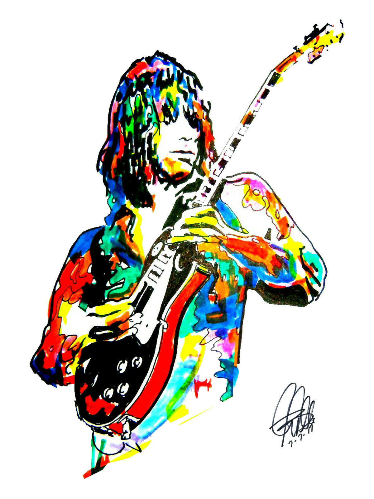 Jeff Beck Guitar Rock Music Poster Print Wall Art 8.5×11