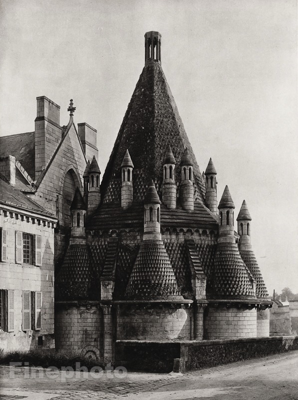 1927 Vintage FRANCE Fontevrault d’Evrault Turret Architecture Photo By HURLIMANN
