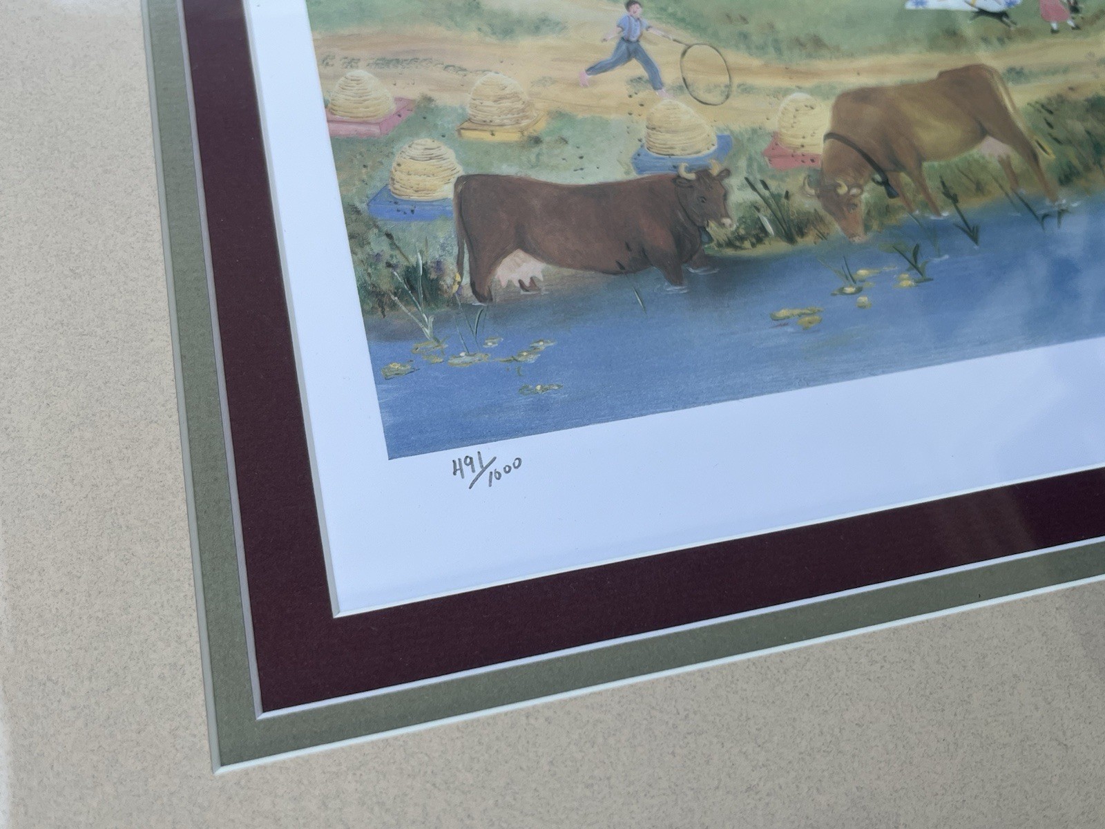 Will Moses Down In The Valley Signed Print Framed 30”x26”