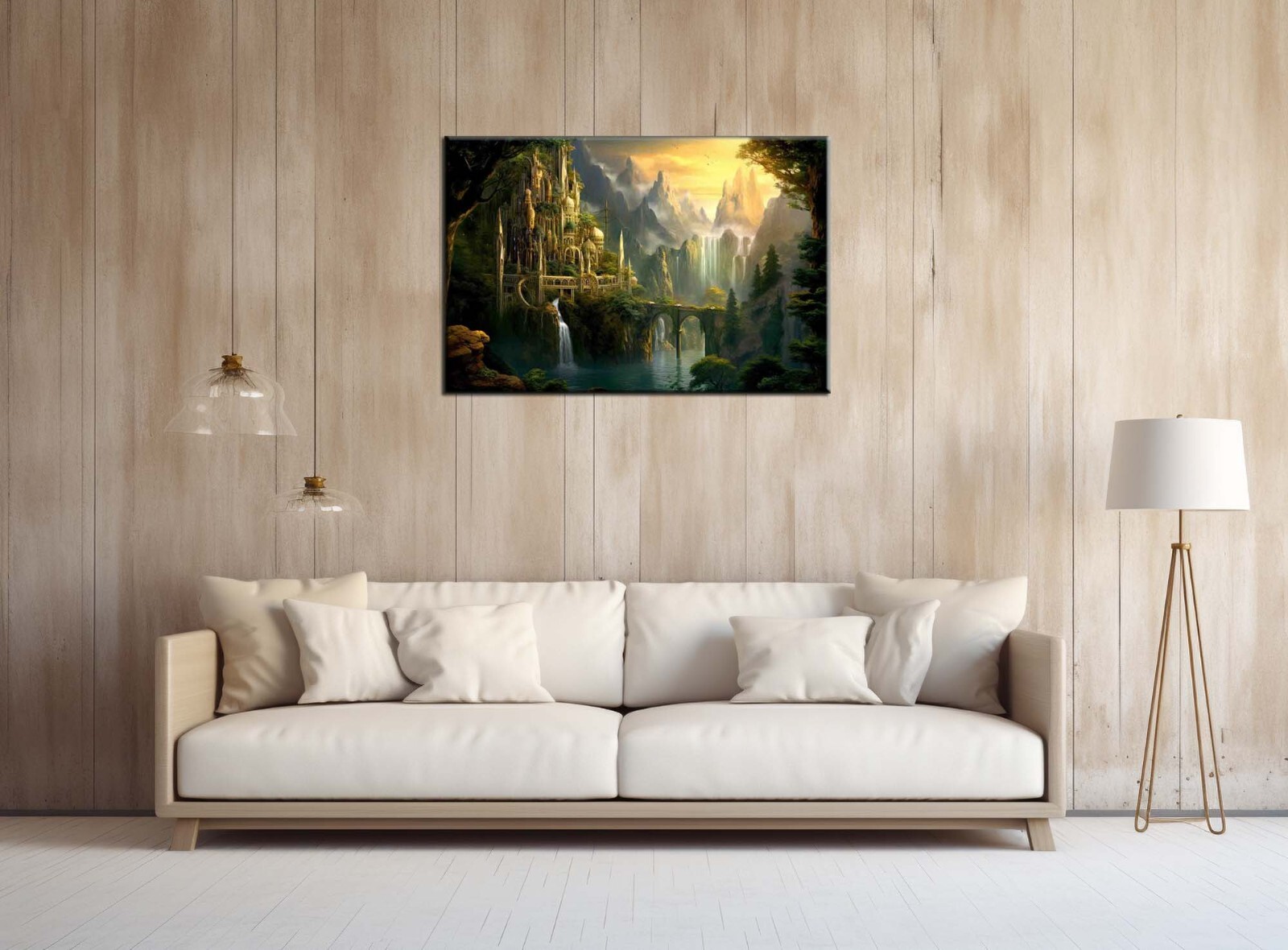 Psychedelic Castle Oil Painting Picture Printed On Canvas-Home Art Wall Decor-II