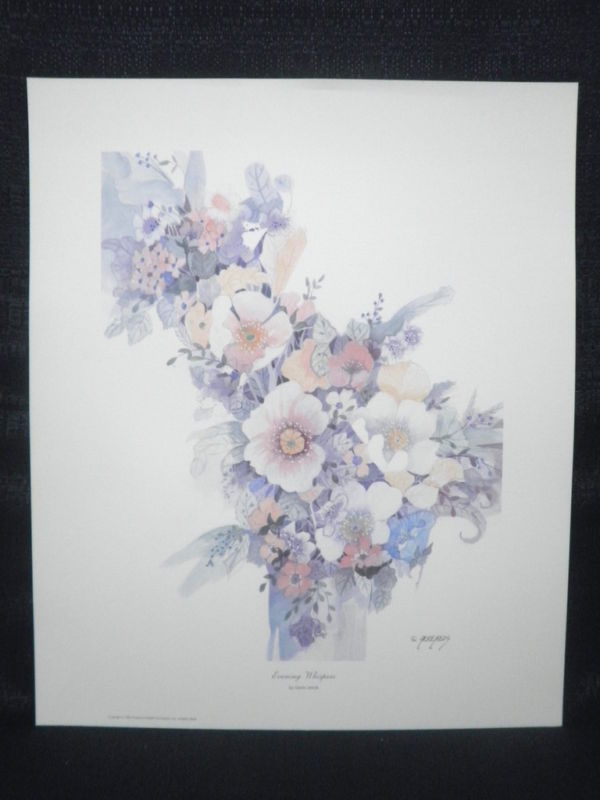 Gere Leeds Evening Whispers Bouquet of Assorted Flowers Lithograph