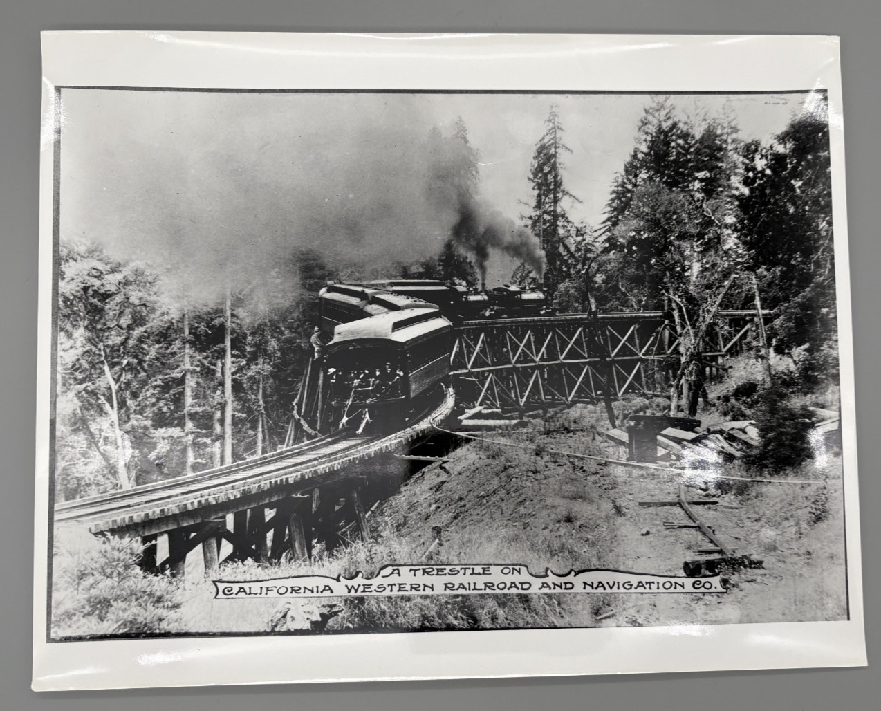 A Trestle on California Western Railroad Locomotive Train Print Photo 11″x14″