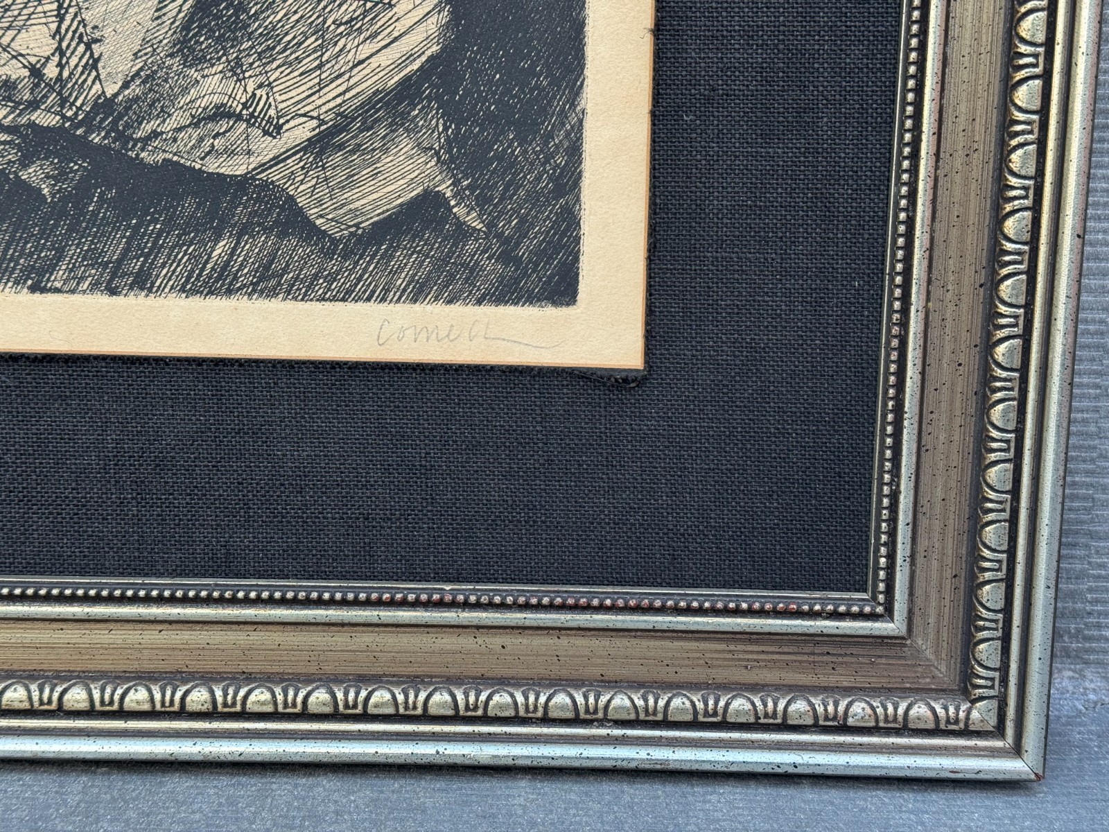 THOMAS CORNELL SIGNED ETCHING A SEATED WOMAN WITH BOOK VINTAGE ORIGINAL PORTRAIT