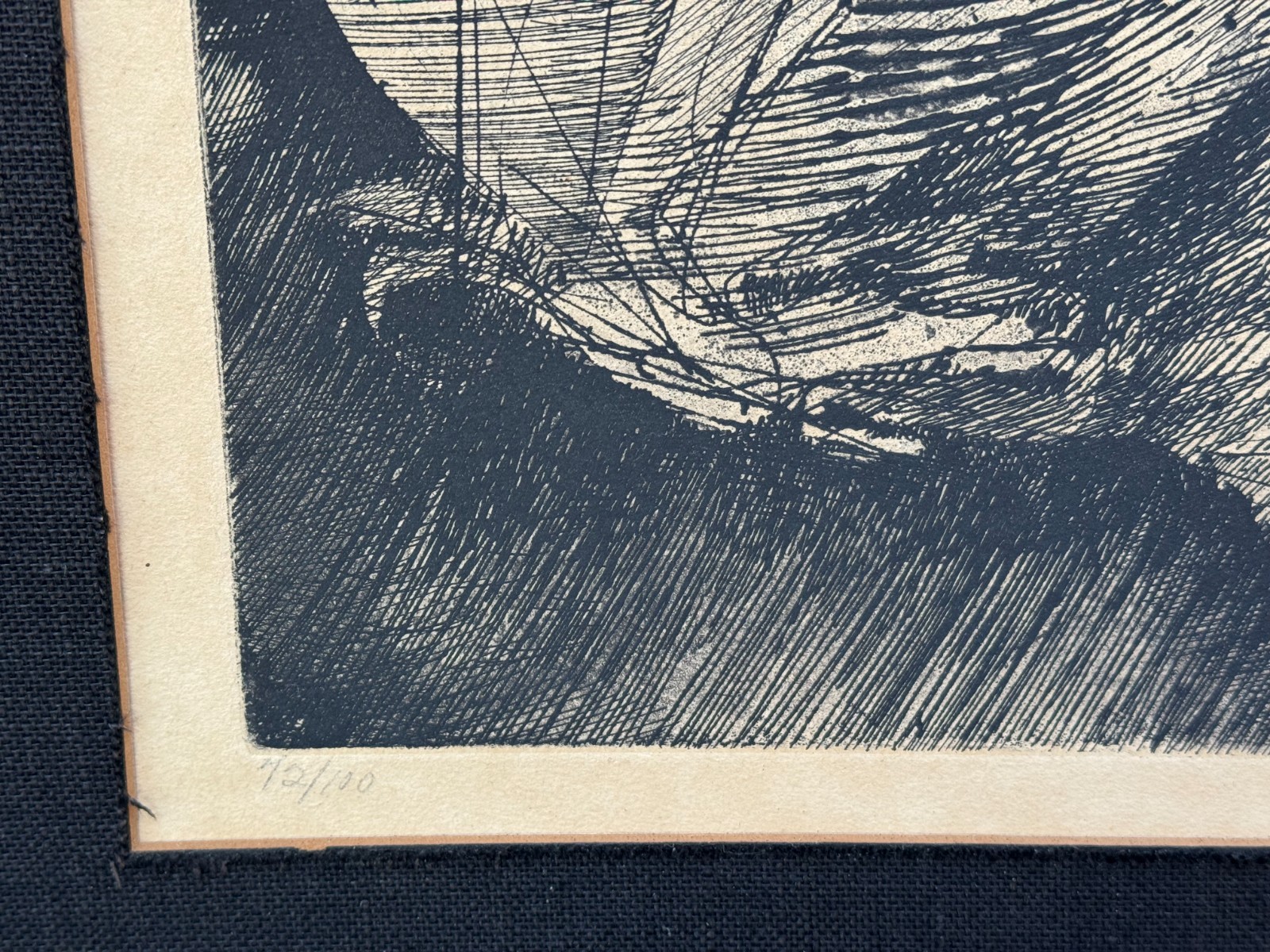 THOMAS CORNELL SIGNED ETCHING A SEATED WOMAN WITH BOOK VINTAGE ORIGINAL PORTRAIT