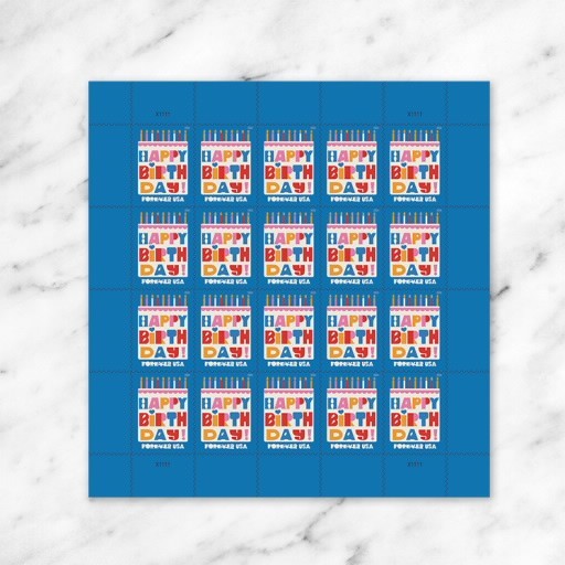 1 sheets of 20 HAPPY BIRTHDAY