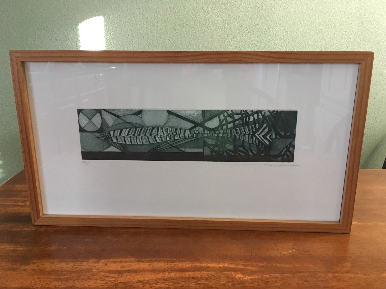 Pablo Amor Abstract Etching 13 x 24 inches (with frame)