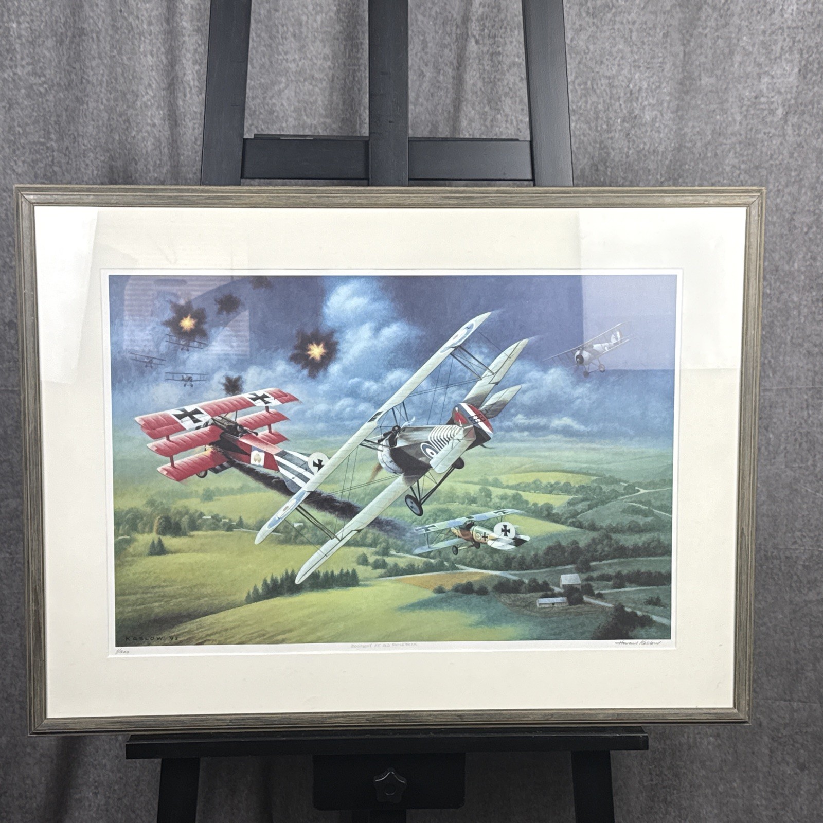 Howard Koslow (1924-2016) Lithograph Dogfight At Old Rhinebeck Signed 1/1000