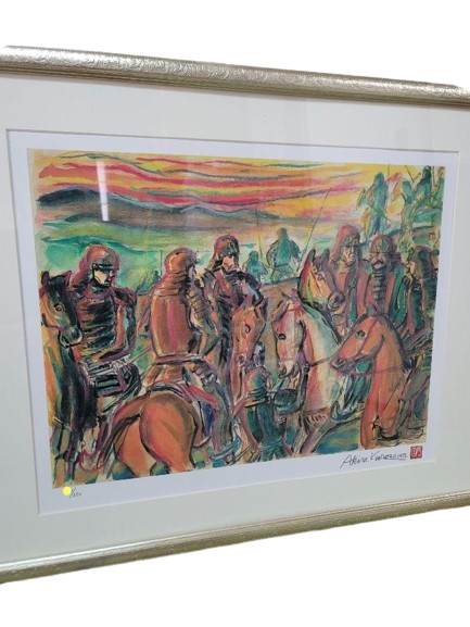Akira Kurosawa Shadow Warrior 1980 Lithograph Print Signed Samurai Art 22.4×29.9