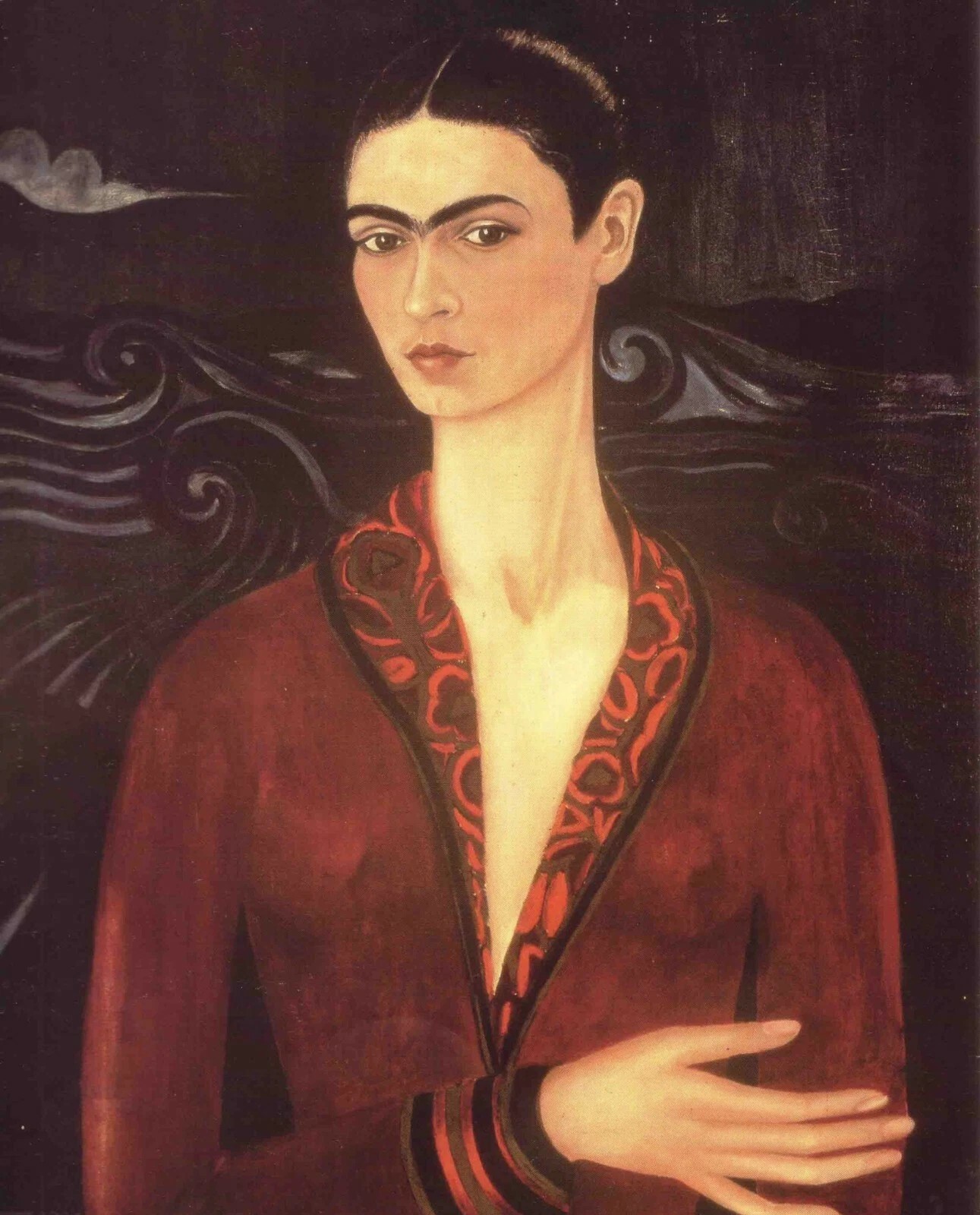 Self Portrait in a Velvet Dress, 1926 by Frida Kahlo wall Art Home Decor