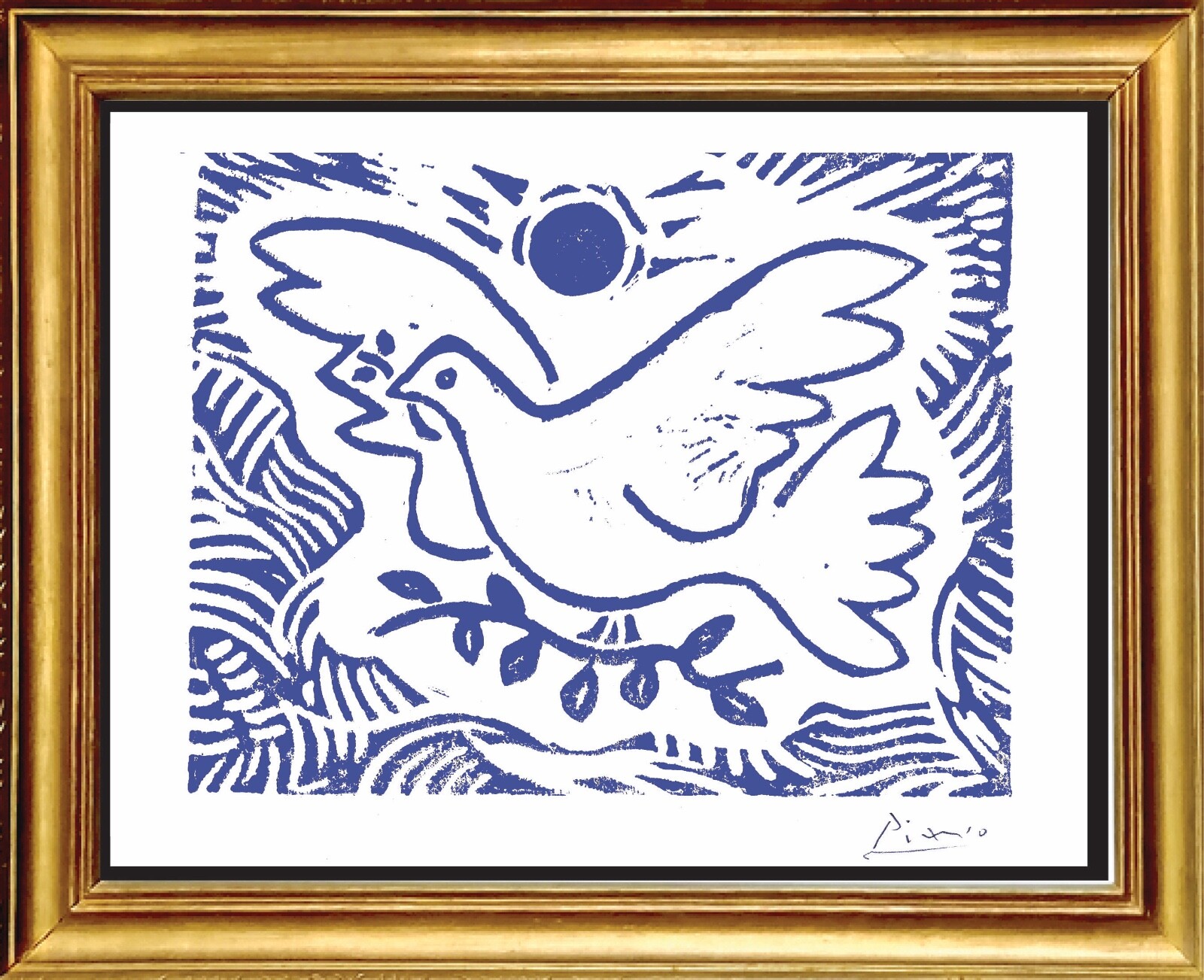 Pablo Picasso Hand Signed Ltd Edition Print “Blue Dove of Peace” w/COA(unframed)