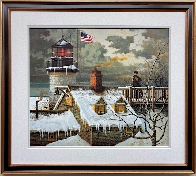 Charles Wysocki “Hope Your Seas Are Calm” FRAMED Hand Signed & # Lighthouse Art