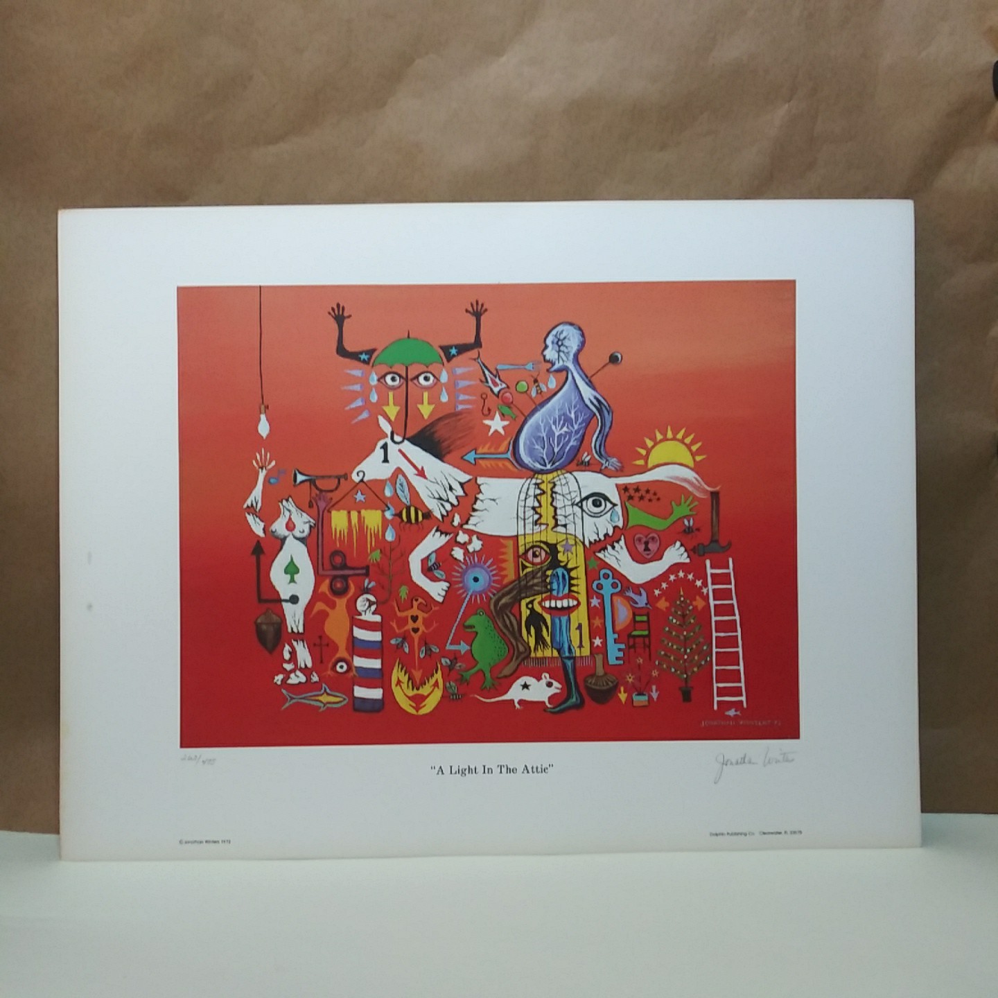 Jonathan Winters 19×25 Lithograph Comedian Actor Artist Hand Signed 1972 Lmtd Ed