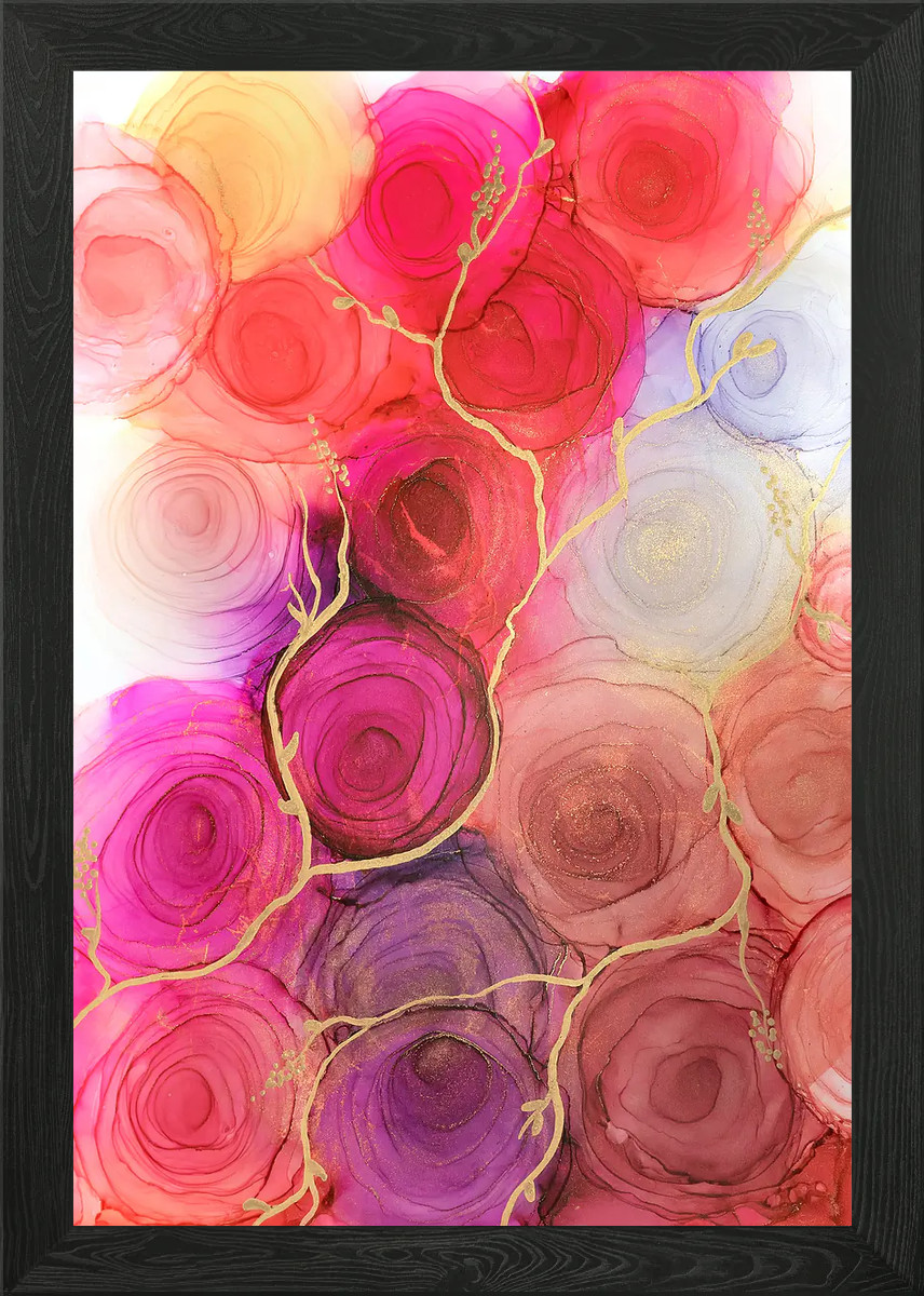 The Red Fields of None Framed Wall Art Poster Canvas Print Picture