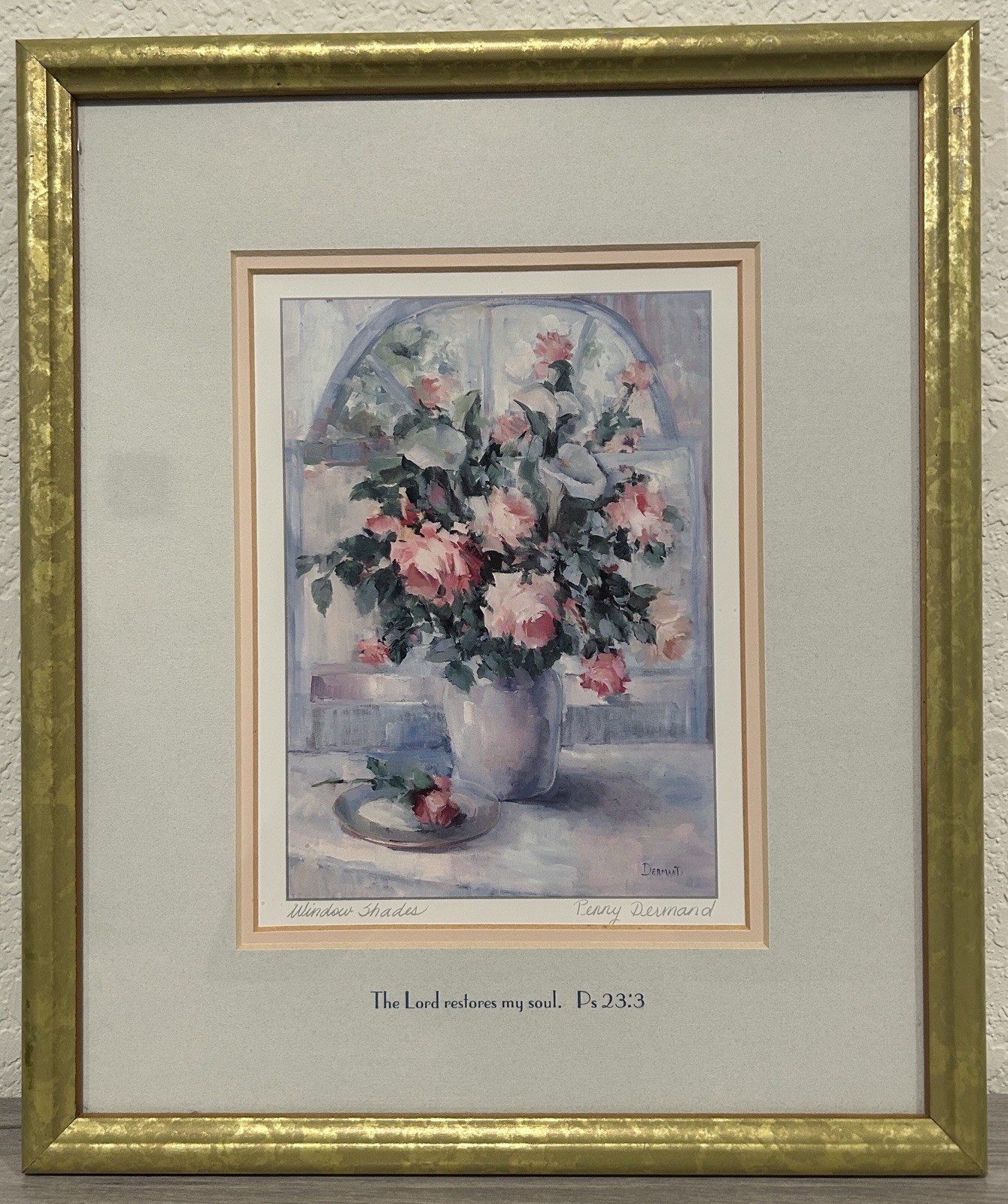 Framed Penny Dermand “Window Shades” Floral Print