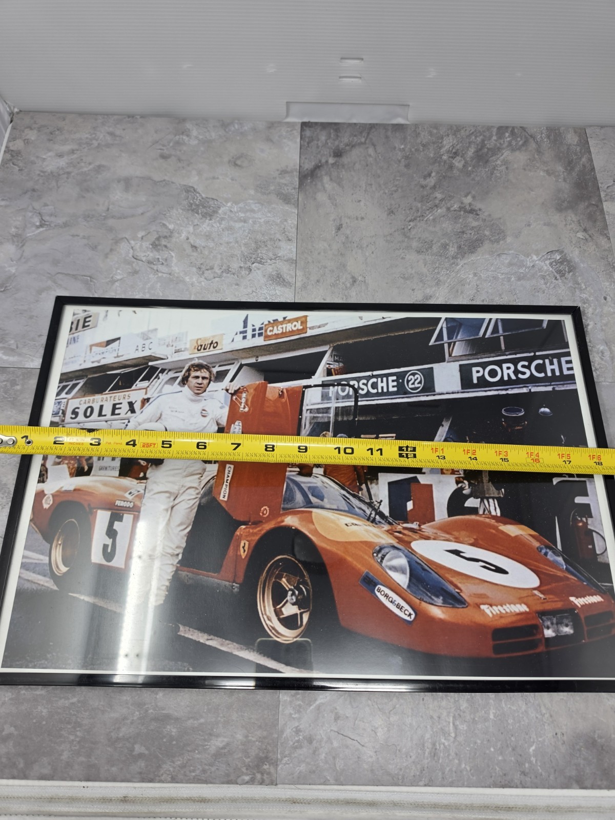 Steve McQueen Le Mans Ferrari 512 Framed Racing Print Poster Motorsport Wall Art