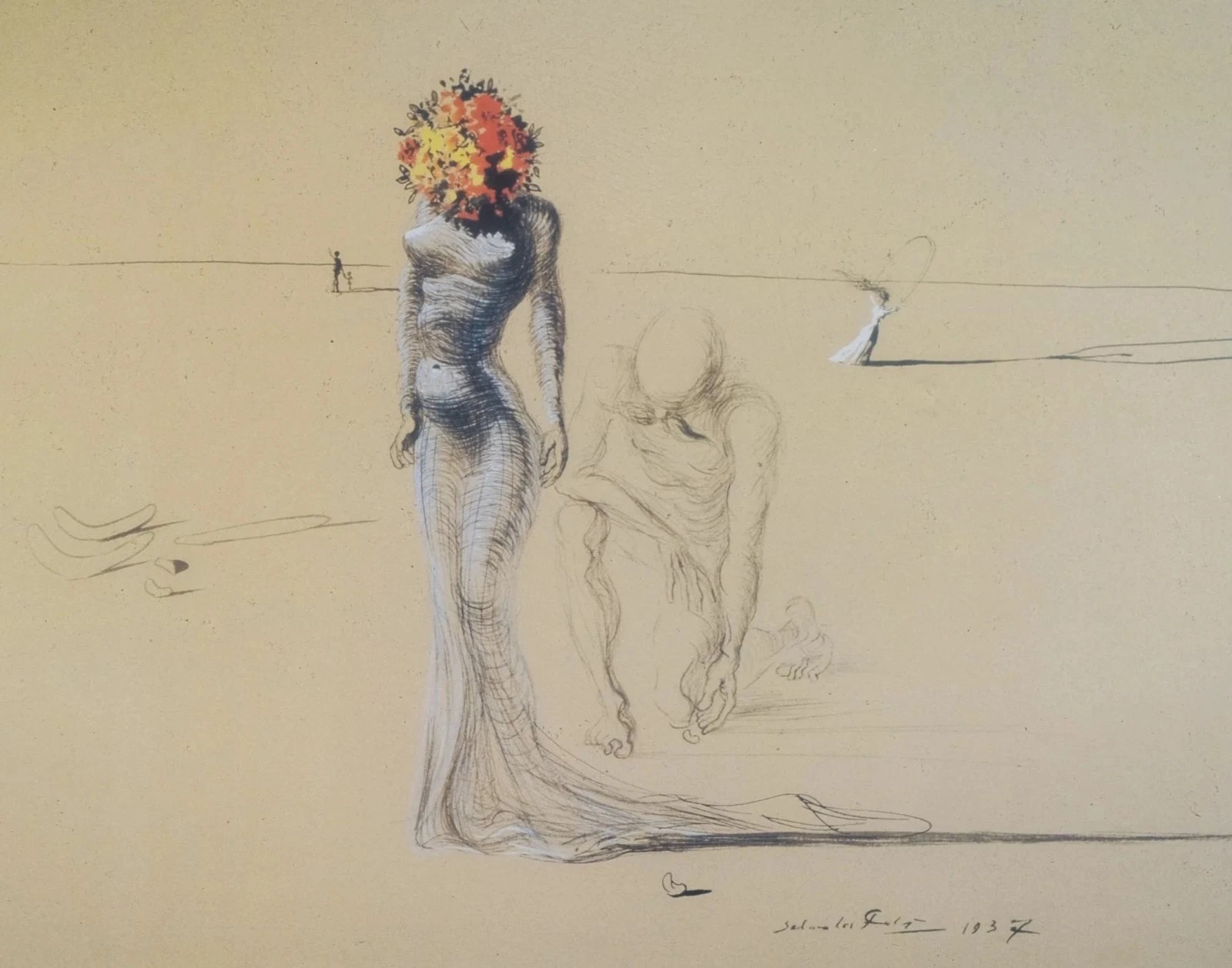 Woman with a Flower Head by Salvador Dali wall Art Home Decor