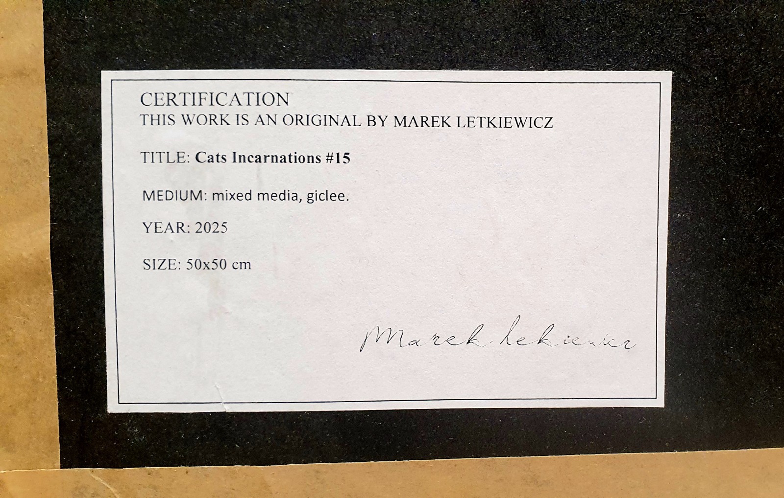 Cats Incarnations – #15, Limited edition by Marek Letkiewicz in Black frame