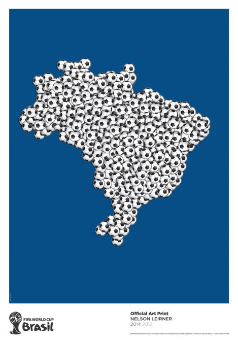 World Cup Brazil Art soccer 2014 Poster Print Nelson Leirner 2012 NEW RARE
