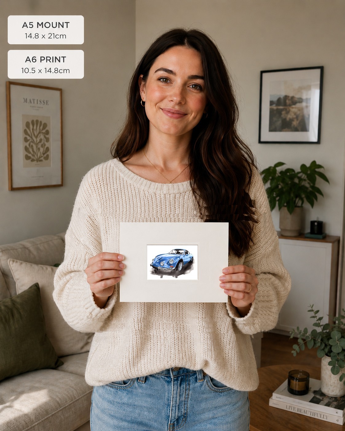 Classic Renault Alpine Mounted Studio Print