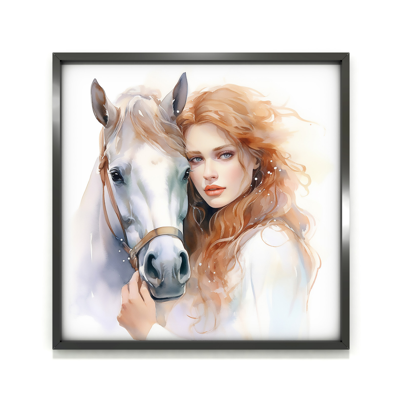 Watercolor Woman And Horse Poster Beautiful Home Decor 12