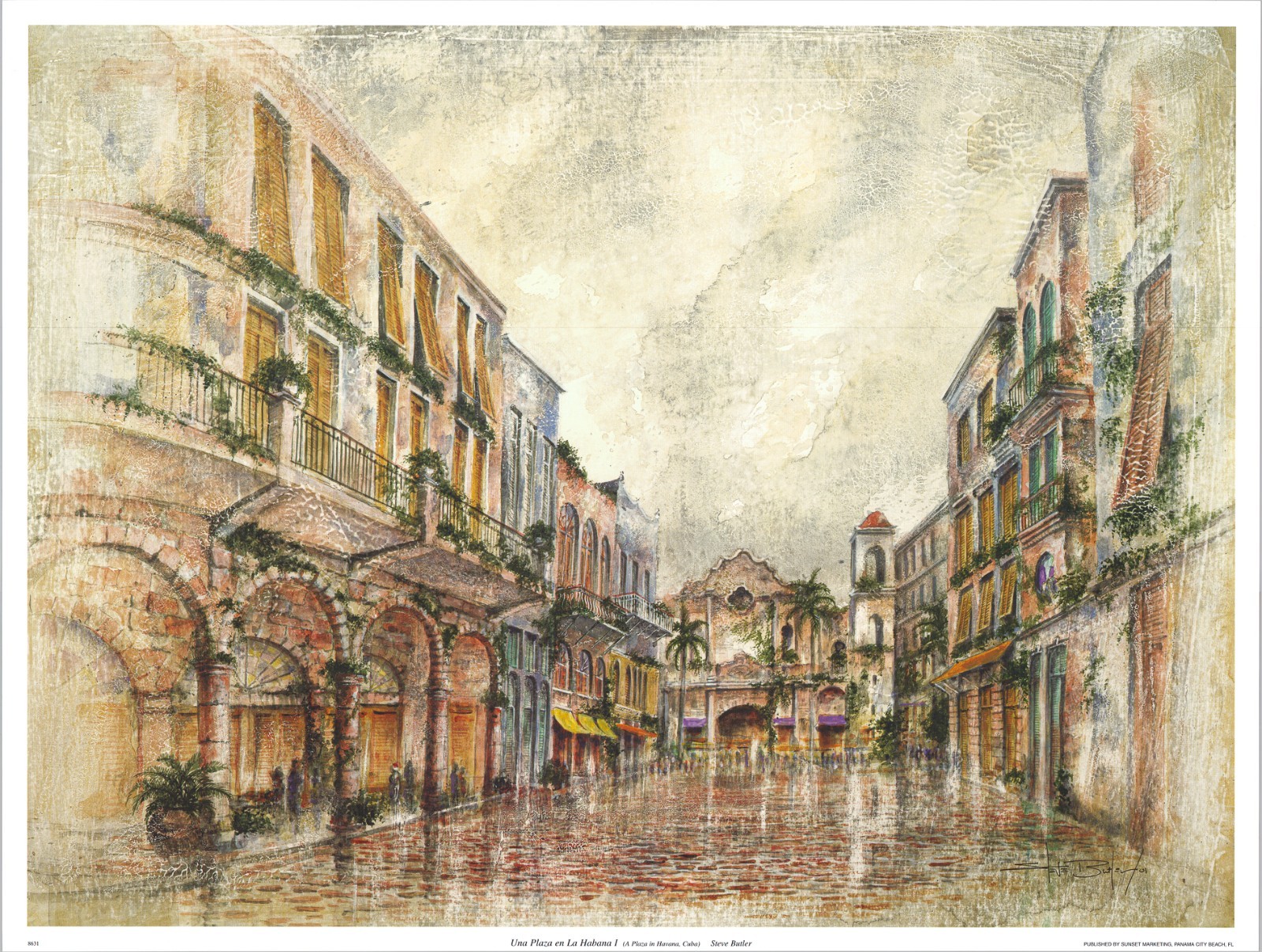 Steve Butler Una Plaza en La Habanna Set 19×25 in