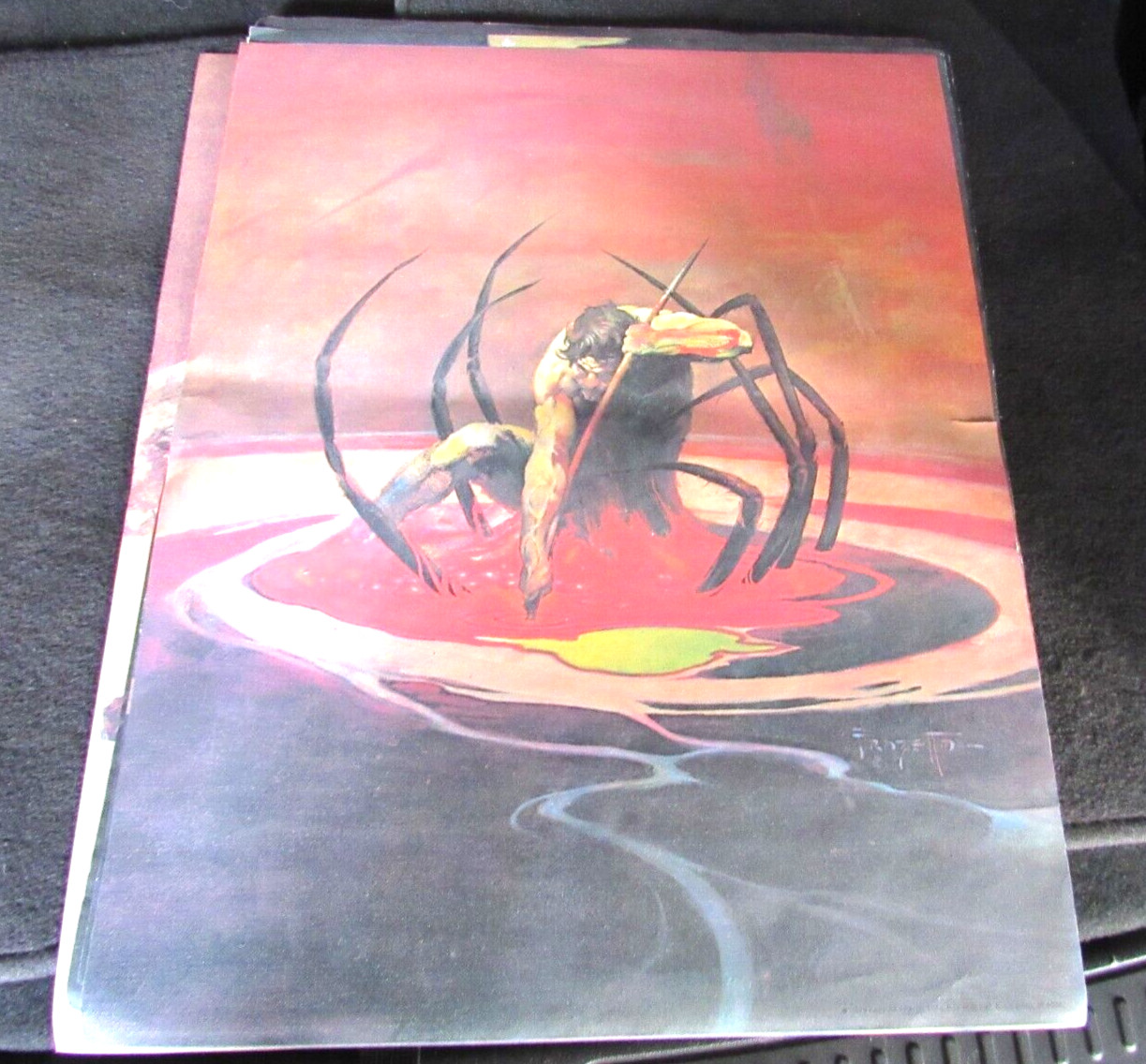 VTG Frank Frazetta Print “Spider & Man” Litho Print