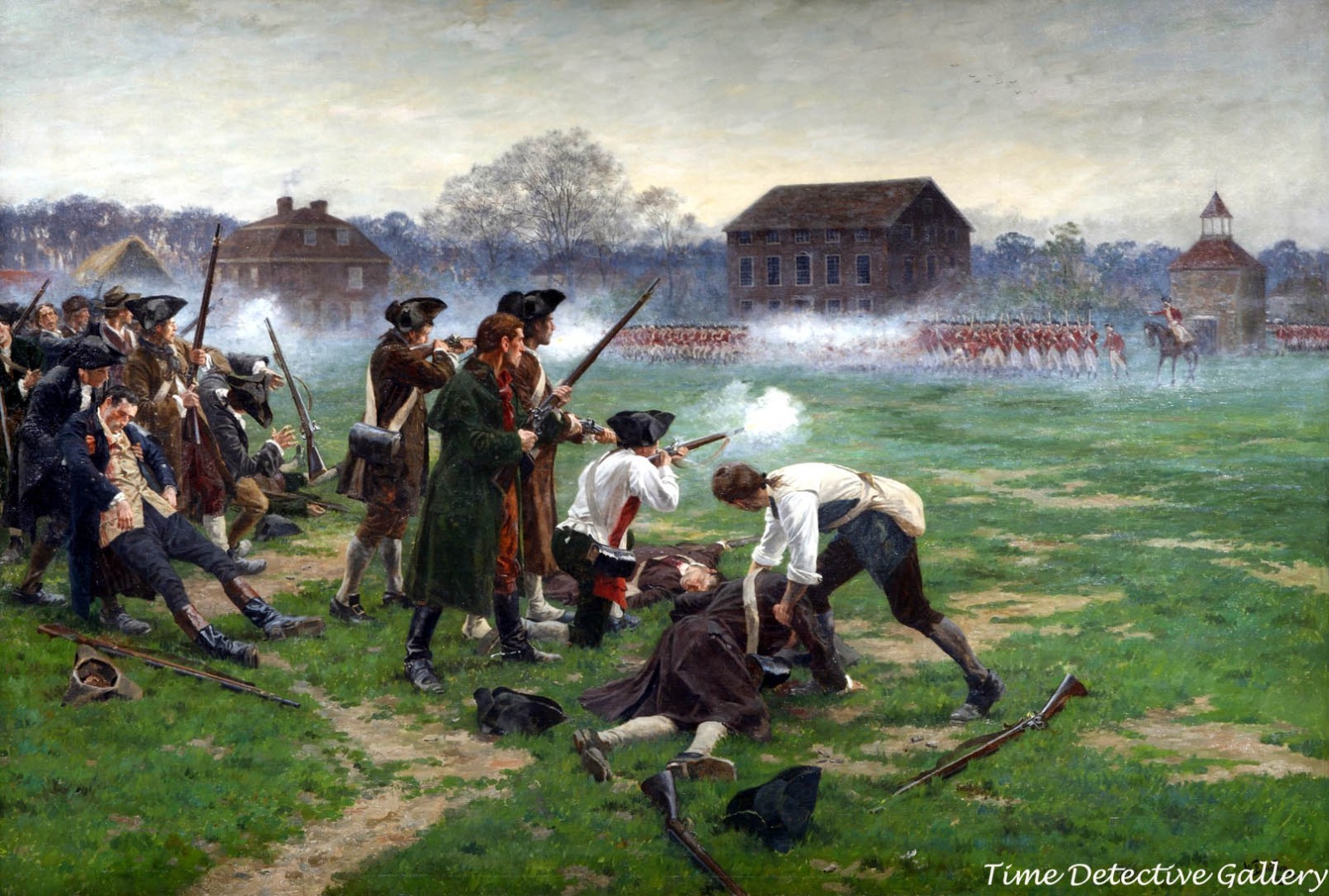 “The Battle of Lexington” by Willam Barnes Wollen -Revolutionary War Art Print