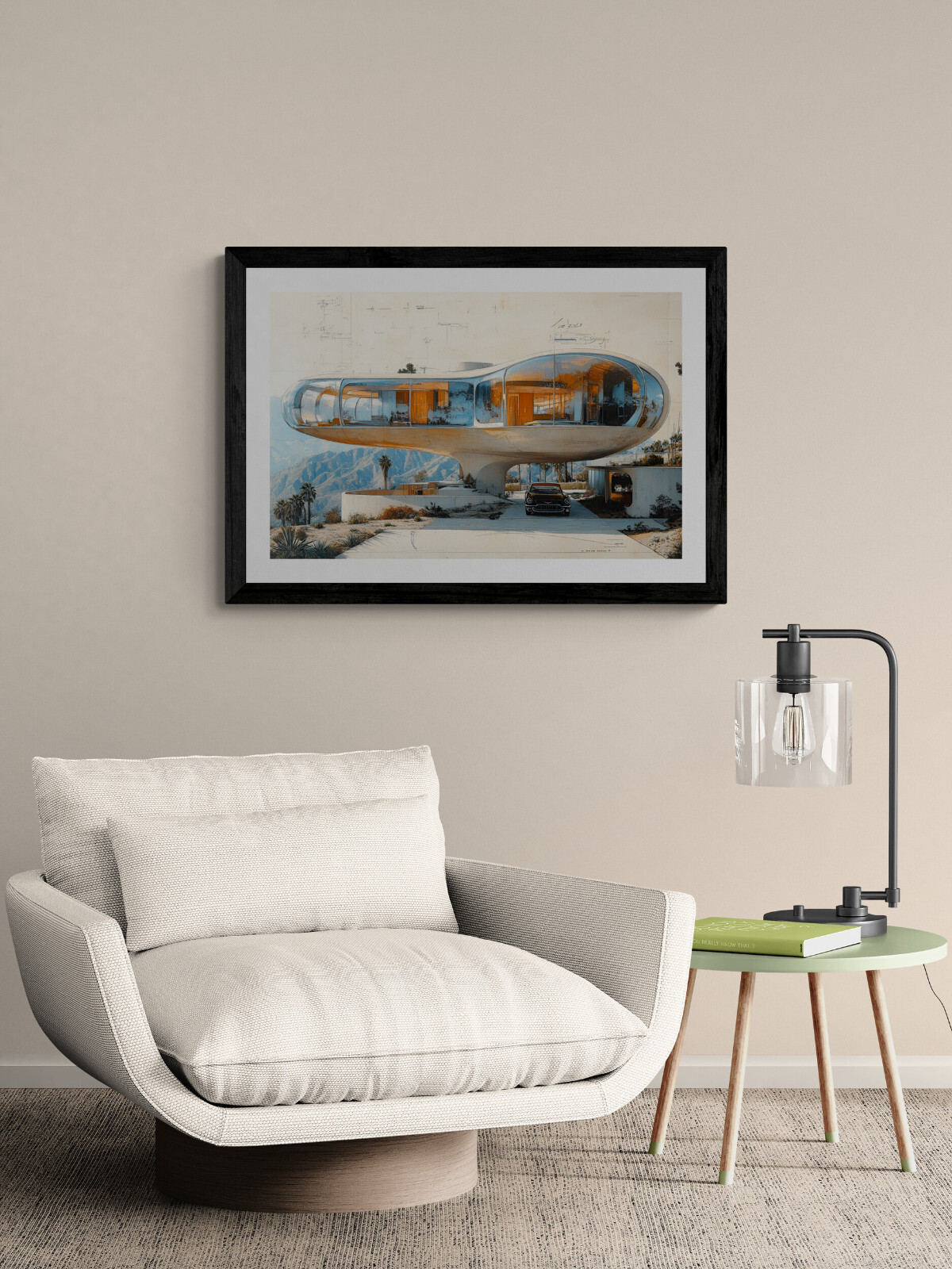 1960s Mid Century Modern Future Concept Art Print BPS5